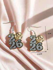 2 件亚克力 2026 年数字耳环，告别 2025 年，迎接 2026 年，适合日常佩戴 - 2026 - 查看 3