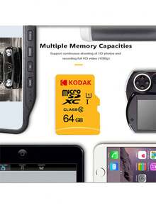 بطاقة فلاش TF من KODAK U1 Micro SDHC SDXC، بطاقة ذاكرة من الفئة S-I 10 سعة 16 جيجابايت/32 جيجا بايت لسيارة الهاتف التي تُصاب بالسكتة - أصفر - مشاهدة 5