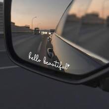 3X Drive Safe We Love You Rearview Mirror Decal, Car Mirrors Sticker, Car Stickers Women, I Love You Drive Safe Mirror Sticker - Hello Beautiful - View 10