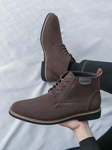 Fashionable, Versatile, Comfortable Suede Leather Boots For Teenagers, Breathable Lining Design Suitable For Outdoor, Business, Office, Travel, - Multicolor - View 14