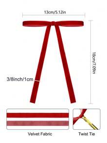 24 pièces Nœuds de velours de Noël pour arbre, guirlande, couronne, décoration vintage. Nœuds de velours pour décoration de Noël, sapin de Noël, escalier, cadeaux, ornements d'arbre de Noël (largeur 3/8 po, 5 * 7 pouces)