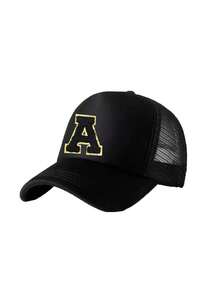 1pc Children's 26 Letter Truck Driver Cap, Fashionable Casual Hat, Suitable For Girls Back To School Daily Wear - Black - View 5