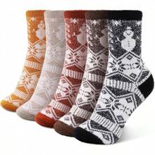 SISOSOCK 5 Pairs Fuzzy Soft Cozy Fluffy Socks Women, Casual Thick Plush Comfy Sleep Socks, Warm Winter Gifts Women - 多色-s2-1 - 查看 1
