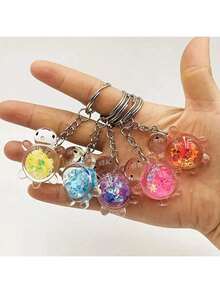 5/10/20pcs Night Light Multi Color Mini Turtle Keychain, Sparkling Turtle, Party Gifts, Small Turtle Resin Accessories, Suitable For DIY Accessories, Mobile Phone And Bag Pendants, Turtle Statue Accessories, Keychain Pendants ((Mixed Hair Of Multiple Colors) - Multicolor - View 6