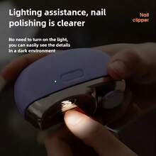 2 IN 1 Electric Nail Clipper Cutter With LED Light Automatic Nail Grinder Trimmer For Adult Mini Manicure Tools Nail Care﻿ - White - View 5
