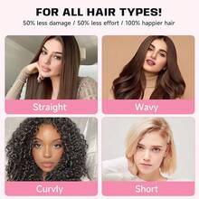 Curl Defining Brush, Boar Bristle Hair Brush Gifts Women And Men – Shape, Volumize, And Detangle Curly Hair Styling With Reduced Pulling And Curl Separation Pink - 粉色 - 查看 6