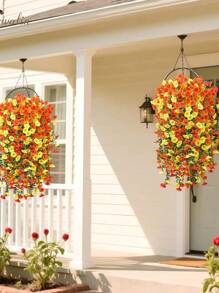 5/2/1 件人造花 29.52 英寸假牵牛花壁挂秋季人造花仿真户外植物，秋季派对装饰，适用于门廊墙壁露台户外花园装饰，感恩节万圣节礼物