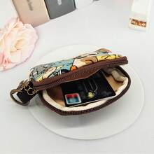 NYXIA 1 件日式半圆形拉链迷你零钱包，可爱卡通多功能女士收纳包，卡通印花钱包可存放小卡、信用卡、钥匙，适合作为生日礼物或送给朋友、同事和家人女孩男孩的日常礼物 - 彩色 - 查看 6