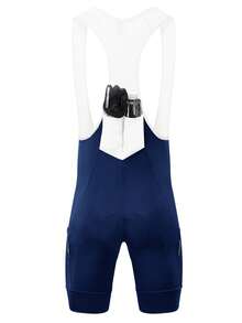 Qualicos Quần đùi đạp xe nam có đệm 4D, có túi, dải phản quang, thoáng khí và nhanh khô, thích hợp cho đạp xe đường trường - Màu xanh lam - Xem 2