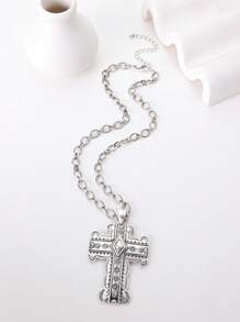 1 pezzo Collana vintage con pendente in stile europeo minimalista con motivo geometrico in perline CCB, design unisex