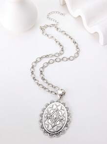 1 pezzo Collana vintage con pendente in stile europeo minimalista con motivo geometrico in perline CCB, design unisex
