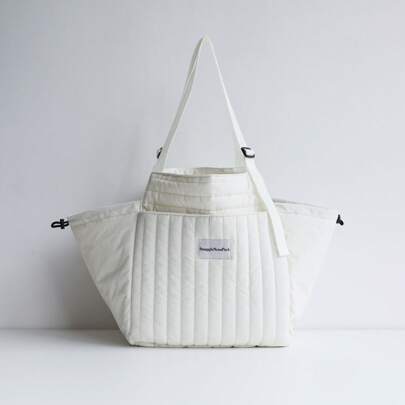 1 pieza Bolso nuevo de mamá, bolso organizador de alta capacidad de unicolor, bolso liviano premium para maternal e infantil para guardar ropa de bebé, pañales, biberones, adecuado para uso diario