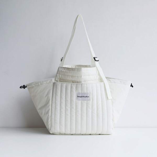 1pc Solid Color Tote Bag For Moms, Large Capacity Multi-Compartment Design, High-Quality Portable Handbag For Mothers, Ideal For Carrying Baby Clothes, Diapers, Bottles