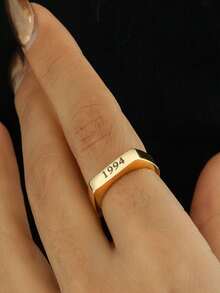 Customized Personalized Name Rapper Style Heart Lace Flower Carved Ring, Father's Day Mother's Day Valentine's Day Birthday Anniversary Gift, Christmas Graduation Family High-End Present For Friends Classmates Silver, Gold Stylish