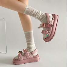Thick-Soled Sandals With A Fun Cartoon Print And Three-Dimensional, Non-Slip Shading For Comfortable Summer Wear. Cute - Pink - View 2