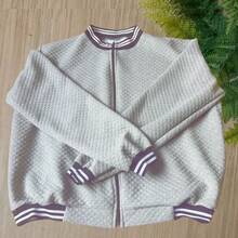 BLUSA Jaqueta Bomber Plus Size Feminina – Confortável, Estilosa e Ideal para Dias Frios - Cinza - Visão 2