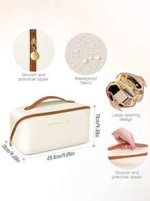 PU Leather Cosmetic Bag, Waterproof Large Capacity Storage Bag, Makeup Tool Storage Bag, Toiletries Storage Bag, Suitable For Storing Cosmetics, Toiletries, Skin Care Products, Personal Daily Necessities, Etc. Holiday Gift
