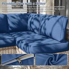 14 Pcs Outdoor Cushion Slipcovers Outdoor Patio Cushion Covers Waterproof With Zipper Outdoor Furniture, Patio Sofa Couch 3 Sizes, Covers Only - 藍色 - 查看 4