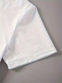 Crew Neck T-Shirt, Casual Fashion Short Sleeve T-Shirt, Slightly Stretchy, Opaque, Easy To Care For Material, Perfect For Everyday Wear, Ladies - 白色 - 查看 4