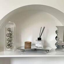 1 pieza Bandeja acrílica de forma asimétrica, soporte de fragancias y perfumes, caja de almacenamiento de joyas, plato de exhibición, accesorio decorativo de lujo para el hogar, apropiado para la entrada