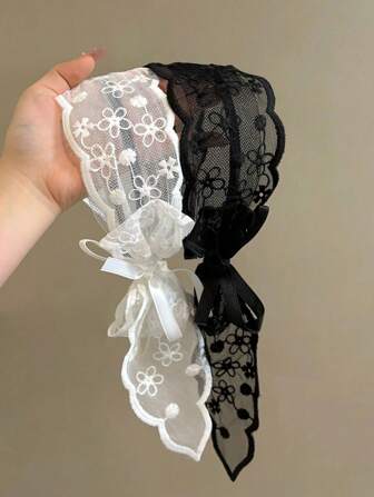 1 件优雅波西米亚风格蕾丝印花头饰，适合女孩，浪漫假日氛围，夏季海滩配饰