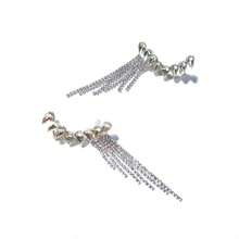 1 Par de Pendientes Colgantes de Flecos con Rhinestones Geométricos Exagerados de Moda