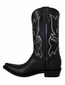 BOTA VAQUERA MARCA BDP GRABADO TIPO ANANCONDA 100% PIEL DE BOVINO SUPER ELEGANTE  Casual - NEGRO - Ver 9