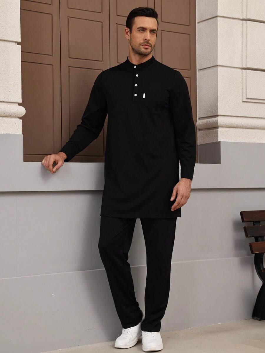 Muslimische Bekleidung komplettes Set aus Hemd und Hose, 2-teilige afrikanische Männerbekleidung, Kaftan, elegante Oberteile ohne lange Ärmel und Hosen, luxuriöser Anzug für Herren, Hochzeitsbekleidung für Männer