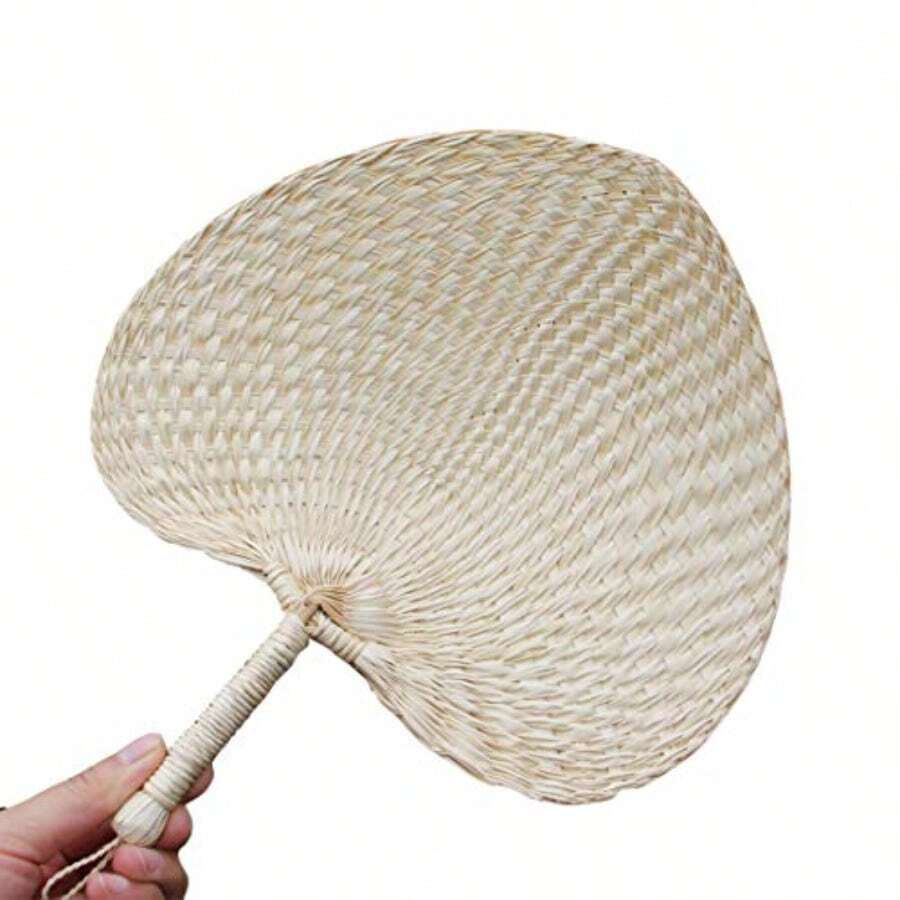 Handcrafted Rattan Decorative Fan Perfect For Parties Weddings Or Gifts For Women 1 Piece - 1 cái - Xem 1
