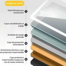 Espejo redondo pared F005-89 luz cálida 60cm diámetro eléctrico marco nude elegante moderno ideal tocador baño decoración - Tipo de Enchufe A USA (110-127V) - Ver 3