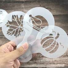25pcs Coffee Stencils DIY Fancy Coffee Printing Model Foam Spray Cake Stencil Coffee Drawing Cappuccino Mold Birthday Cake Stencils Cookie Coffee Stencils Templates Latte Art Painting Reusable Baking Powdered Sieve Tool,Suitable For Halloween, Christmas, Thanksgiving