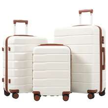 3-Piece Hard-Shell Suitcase Set, Travel Suitcase With TSA Combination Lock, Quiet 360° Wheels, Telescopic Handle, - 3-Piece Hard-Shell Suitcase Set, M-L-XL Suitcase Set, Dark Gray - 深灰色 - 查看 1