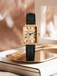 LUCKYFOX Rectangle Pointer Quartz Watch As A Gift For Students Returning To School