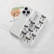 Magnetic For IPhone 16 16E 16 Pro 16 Promax 16 Plus 15 14 13 12 11 17/17pro/17promax/17air/17E Case, Bow Case Compatible With MagSafe, Wireless Slim Clear Ribbon Aesthetic Phone Cover Anti-Yellowing Shockproof Protective Cover For Women Girl - Black - TMCX nơ đen - Xem 1