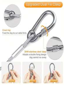 1 Set Stainless Steel Clothesline, Pet Leash, Portable For Indoor/Outdoor Laundry, Camping Accessories, Bathroom And Dormitory Ideal Choice