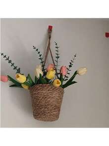 家居与园艺 藤编/草编吊篮、立式花盆、常春藤盆、壁挂花篮 - 彩色 - 查看 6