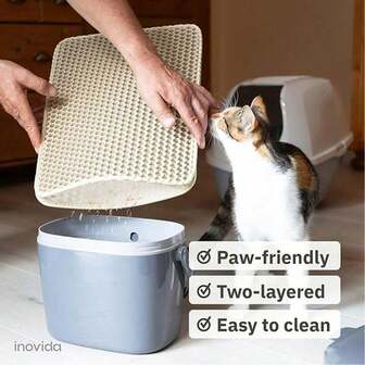1PC Waterproof Cat Litter Mat, Double Layer EVA, Odor-Free Large Grid, Urine Proof, Easy Cleanup ,Cat Accessories