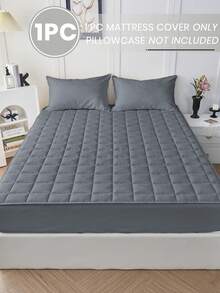 1pc Waterproof Quilted Mattress Protector, Bedding, Soft & Comfortable, Skin-Friendly Mattress Cover, Suitable For Queen, King, Twin Size Beds, Washable, Great Gift - Grey - View 3