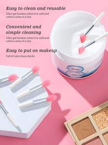 24件套硅胶唇刷套装，包含化妆眉刷和口红刷，硅胶刷头，适用于润唇膏、面膜、精油；6件套迷你便携硅胶唇刷套装，女士适用，易于清洁；便捷小硅胶刮勺，迷你唇膜刷，适用于口红、润唇膏；可重复使用的硅胶去角质唇部涂抹器。赠品 - 白色 - 查看 3