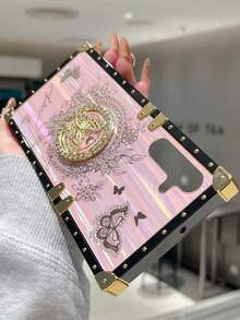 Aurora Bracket Phone Case Compatible With IPhone 11/12/13/14/15 Pro Max, Galaxy S24/S23/S22/S21 Ultra, A13/A14/A22/32/34/52/53/54/72/73/24, Z Flip 6/5/4/3 - Pink - View 4