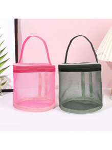 Bolsa portátil de almacenamiento de hilo, bolsa de malla hueca para hilos de lana de tejer y ganchillo, bolso de mano para almacenamiento de manualidades, herramientas y accesorios de costura