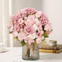 1 Pieza Flores artificiales de peonía de seda Ramo de hortensias para decoración de boda DIY, material para corona, flores para sujetar en la muñeca, en el pecho, en la cabeza, decoración para el auto de bodas, decoración de arco del dintel, para decorar el hogar, el comedor, el dormitorio, floreros, materiales de decoración para fiesta de cumpleaños, regalos para el Día de San Valentín y Año Nuevo