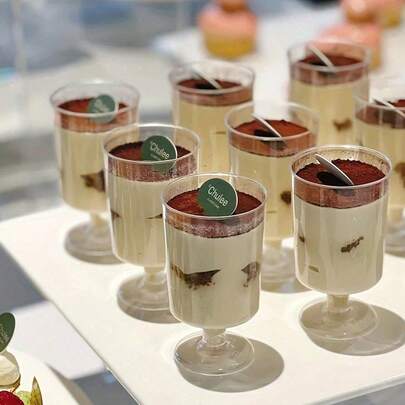 20pcs Mini Dessert Cup Clear Parfait Appetizer Cup Small Serving Bowl, Plastic Small Dessert Cups, Clear Plastic Cups Without Spoon, Reusable Mini Dessert Cup, Party Supplies, Cups Plastic Travel For Cakes, Ice Cream, Tasting, Party, Buffet, Wedding, Picnic Party, Ramadan, Party Supplies, Cups Plastic (Without Spoon)
