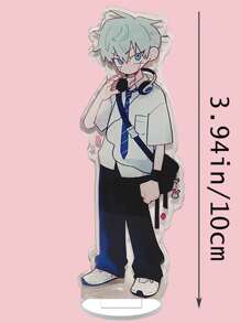 1/2 Piezas Soporte acrílico de personaje de anime estilo alienígena, regalo de cumpleaños para fans del anime, ilustraciones a color con detalles exquisitos, accesorios y adornos de anime