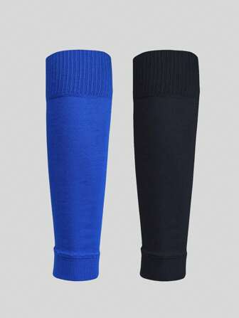 2/1 Pair Solid Football/Soccer Over-The-Calf Leg Warmers, Breathable Moisture-Wicking Leg Sleeves