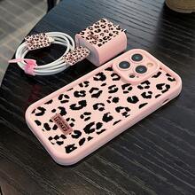 5-Piece Leopard Print Phone Accessories Set: 1 Phone Case, 1 Charger Case, 2 Cable Holders, 1 Cable Strap, Compatible With IPhone 16/16 Pro/16 Pro Max/16 Plus/11/11 Pro/11 Pro Max/12/12 Pro/12 Pro Max/13/13 Pro/13 Pro Max/14/14 Pro/14 Plus/14 Pro Max/15/15 Pro/15 Plus/15 Pro Max Nan Cable Protector Charger Accessories - Pink - View 7