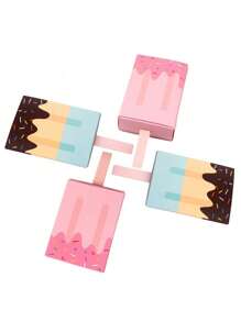 20pcs/Set Blue + Pink Ice Cream Candy Box, Cookie Box, Gift Box, Wedding & Party Supplies