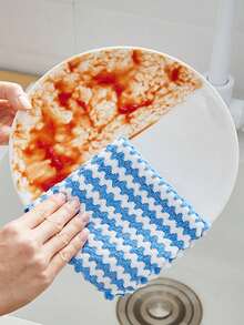 Pano de prato ondulado para uso doméstico, 19 peças, lã coral espessa, antiaderente, pano macio para limpeza de óleo, esponja de limpeza para cozinha, pano de limpeza, pano de prato, estilo único aleatório, adequado para cozinha, sala de estar, quarto, escritório, etc. - Multicolorido - Ver 3