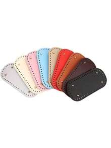 4pcs Mix-Color Crochet Hook Bag Bottom Accessories, Handmade Weaving Material Crochet Base Board, PU Leather Bag DIY Base, Knitting Shaping - Multicolor - View 5