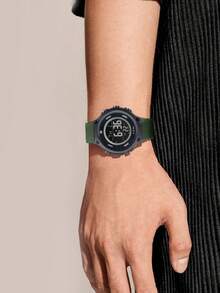 TOMI 单只装盒装简约科技风 TPU 材质奢华简约学生/青年运动电子手表，适合日常佩戴，礼品之选 - 綠色 - 查看 2